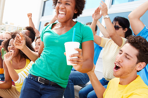 sports spectators celebrating